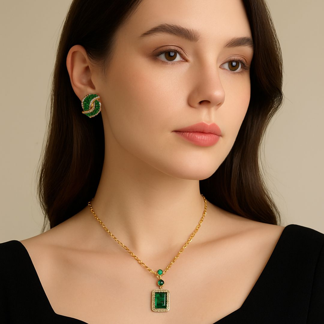 ELEGANCE SET™ RELOJ TRÉBOL ESMERALDA + REGALO EXCLUSIVO: ARETES Y COLLAR + ENVIÓ GRATIS🎁