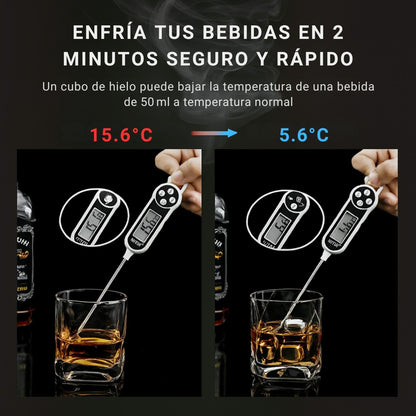 Set Premium: 16 Cubos Inoxidables + Pinzas + Guía Digital para Hacer Cocteles Profesionales Gratis