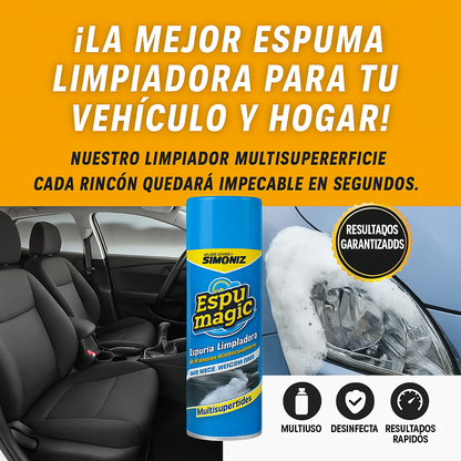 MEGA OFERTA 2x1 Espuma Limpiadora para Carros ¡Quita Manchas y Arranca Grasa! ✅