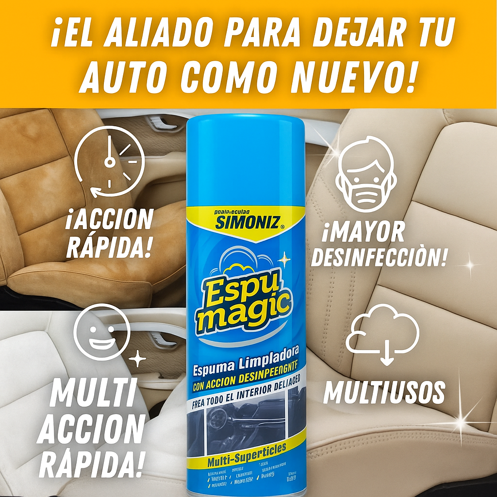 MEGA OFERTA 2x1 Espuma Limpiadora para Carros ¡Quita Manchas y Arranca Grasa! ✅