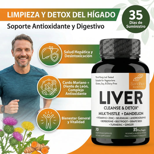 Liver Cleanse & Detox x70 Cápsulas - Más energía, piel más limpia y un hígado que sí descansa